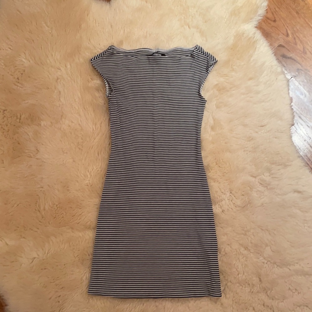 Reformation Black and White Striped Dress
